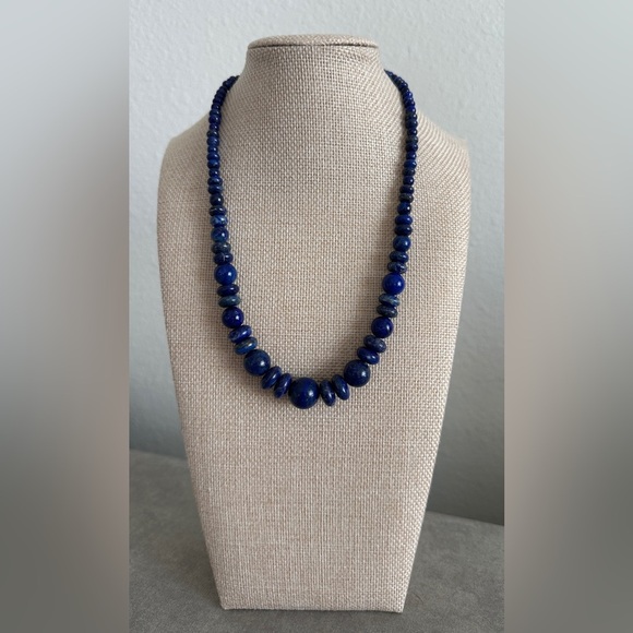 Lapis bead necklace by Jay King - Picture 3 of 11